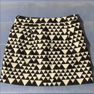 J. Crew Black and White A-line Mini Skirt